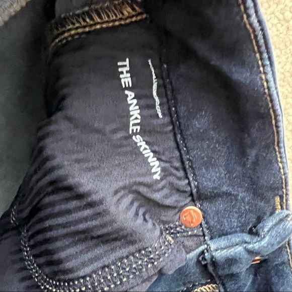 7 for all Mankind Slim Illusion Mid Rise Ankle Skinny in Tried & True Dark Wash - Picture 9 of 11